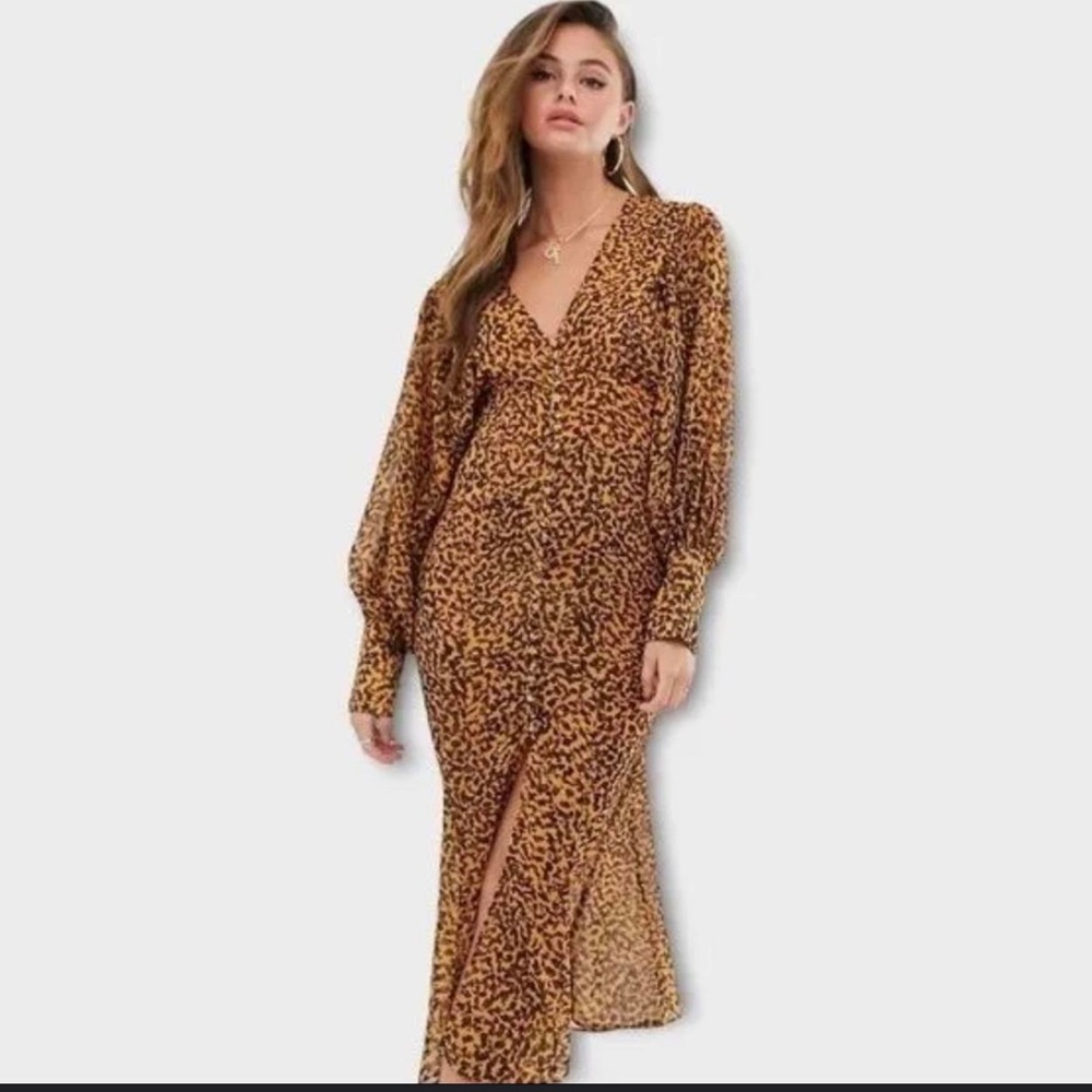 C/Meo Collective NWT Flowy Apparent Long Sleeve Animal Print Dress 4
